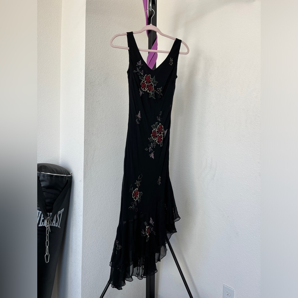 Vintage sue wing beaded and embroidered floral dress - Picture 3 of 3